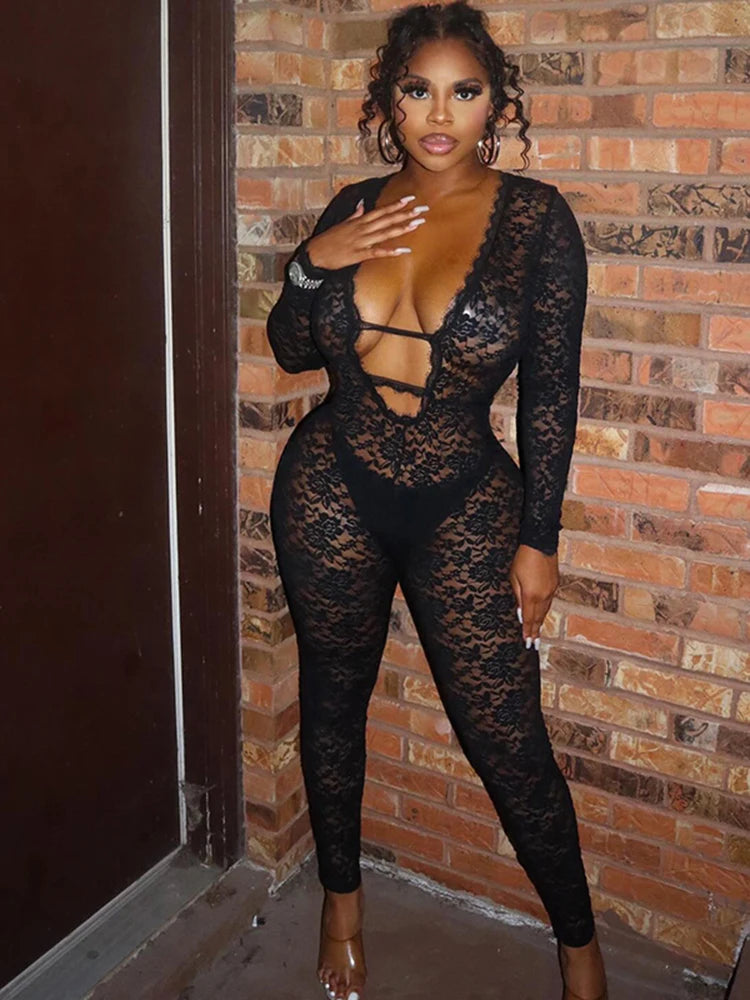 Lacey Deep V-neck Jumpsuit