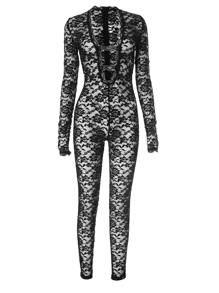 Lacey Deep V-neck Jumpsuit