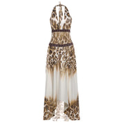 Leopard Tie Dye Halter Dress