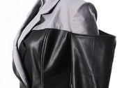 Contrast Leather Blazer