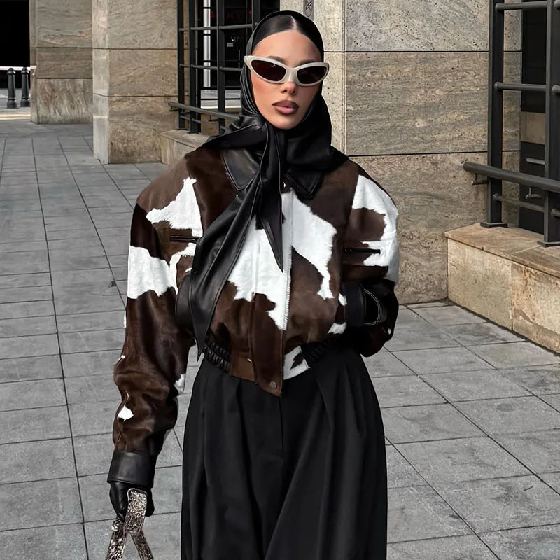 Cropped Cow Hyde Jacket