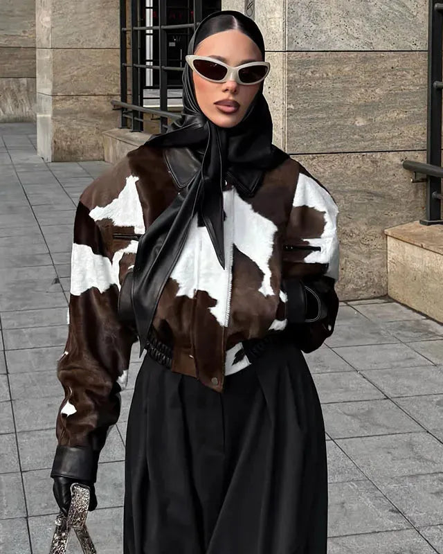 Cropped Cow Hyde Jacket