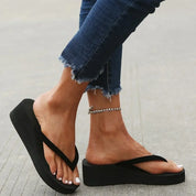 Black Flip Flop Wedges