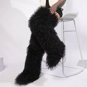 Mongolian Fur Thigh High Boots