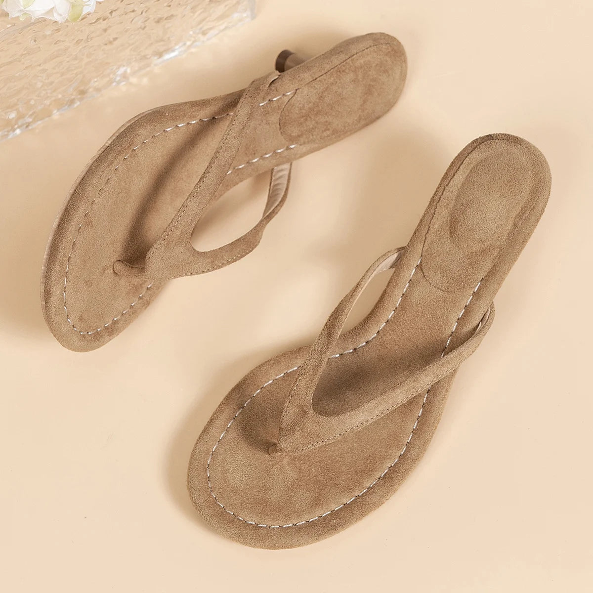 Suede Thong Sandals