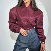 Wine Cropped Jacket