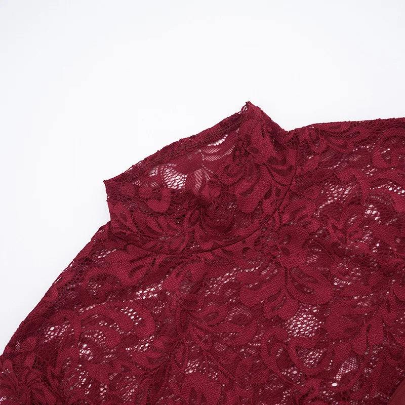 Barely There Lace Panel Skirt Set