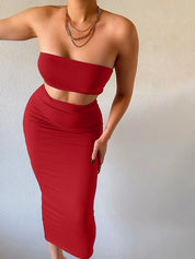 Tube Top Midi Skirt Set