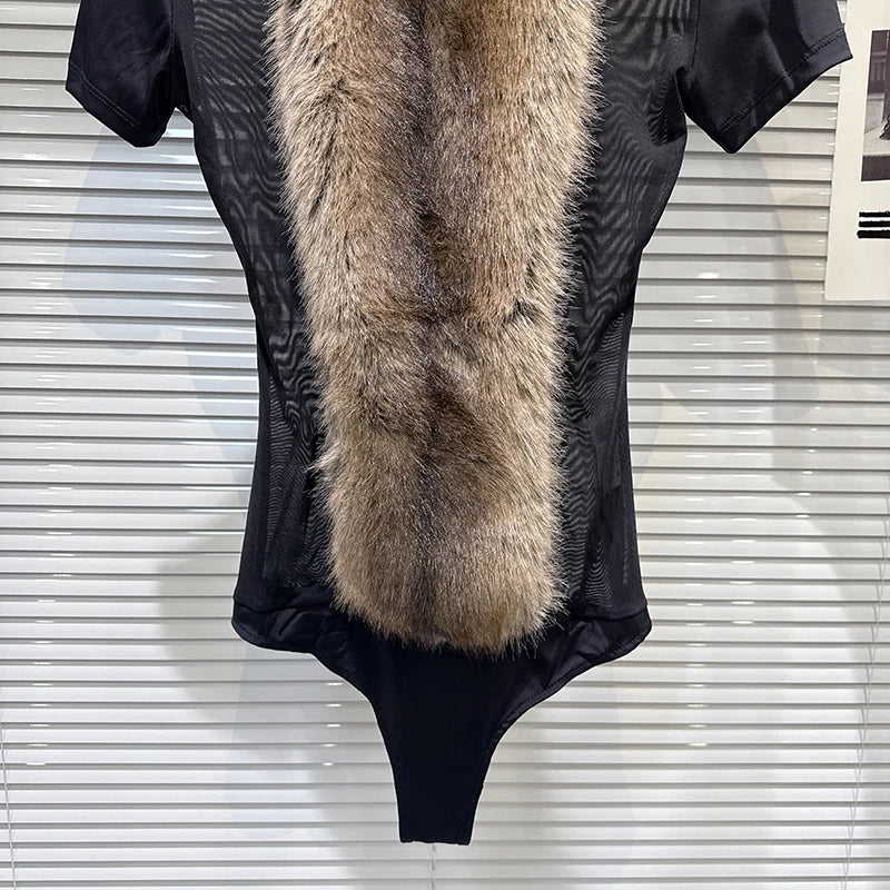 Faux Fur Bodysuit