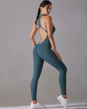 Racerback Zip Up Jumpsuit