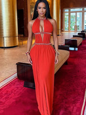 Coral Beach Cut Out Maxi Dress