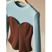 Coffee Zip Up Top