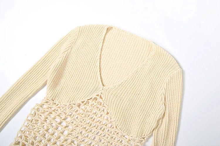 Knit V-Neck Maxi Dress