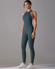 Racerback Zip Up Jumpsuit