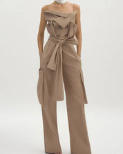 Khaki Trench Jumpsuit