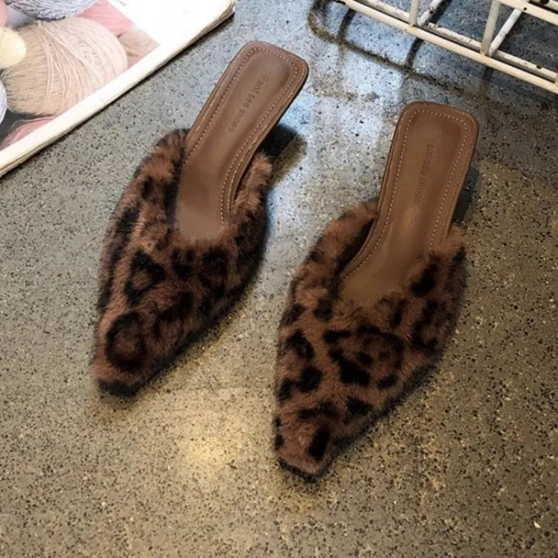 Plush Faux Fur Mules