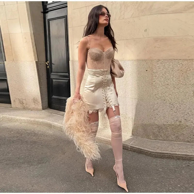 Lace Bandage Mini Skirt