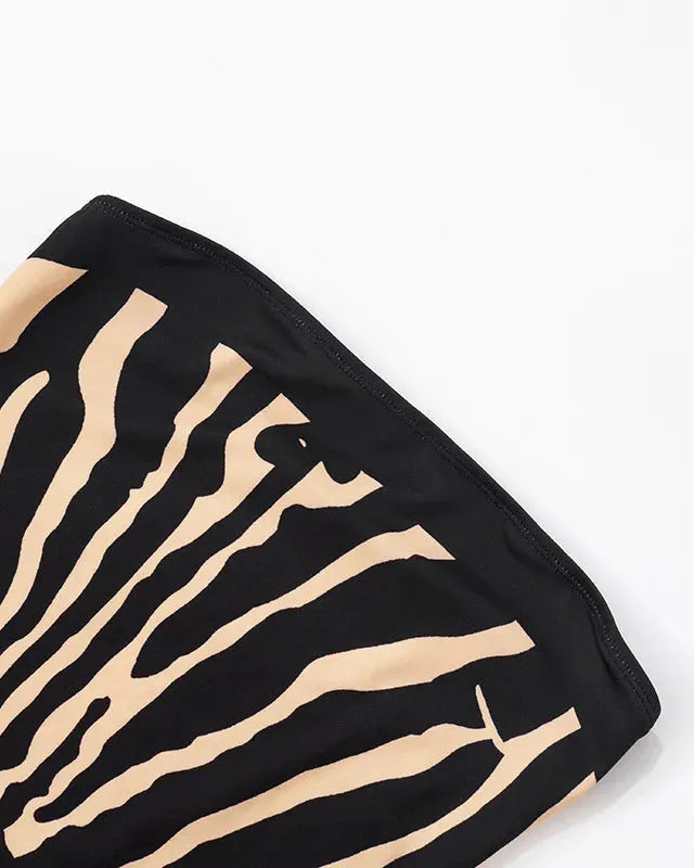 Zebra Striped Tube Dress