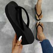 Black Flip Flop Wedges