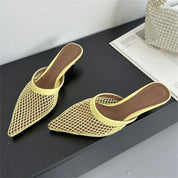 Carrie Pointed Mesh Slip On Mules