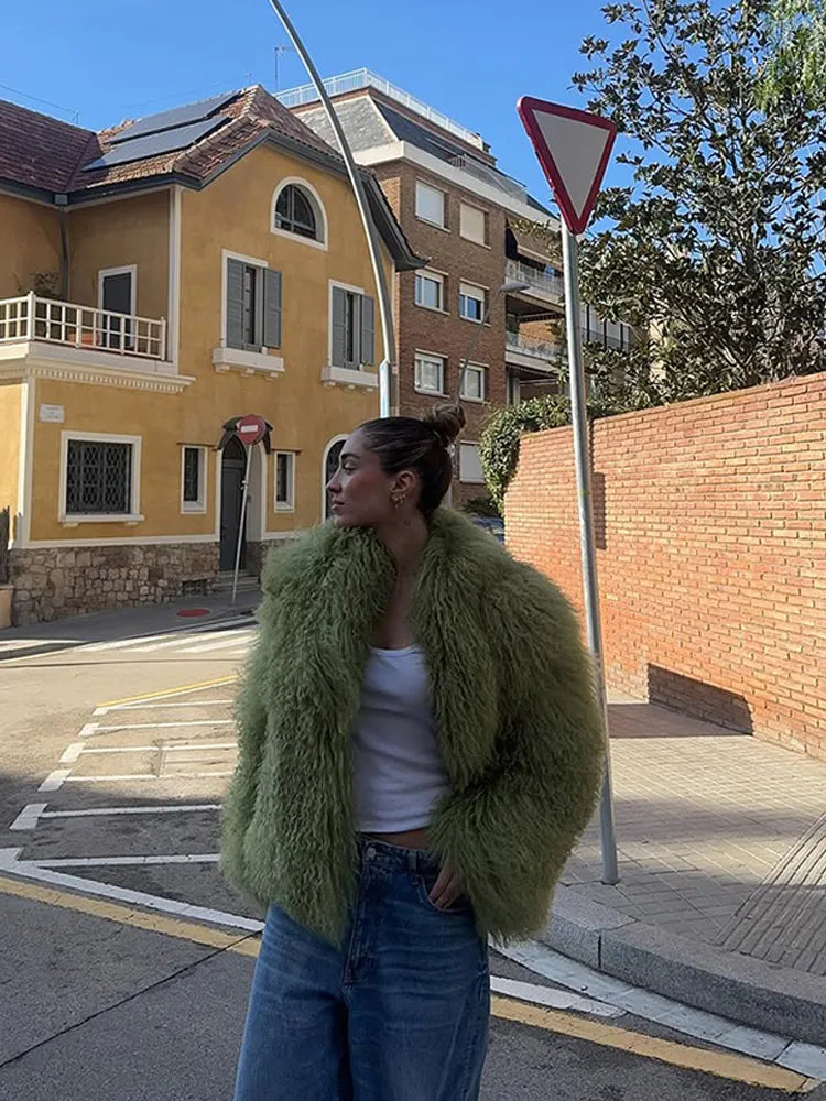 Fluffy Faux Fur Coat