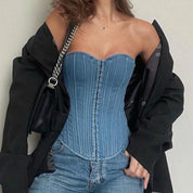 Denim Corset Top