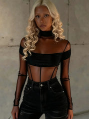 Panelled Mesh Bodysuit