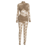 Barely There Lace Jumpsuit - Nude