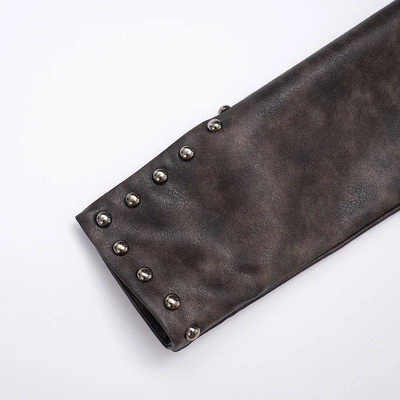 Coco Studded Faux Leather Jacket