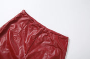 Rouge Faux Leather Set