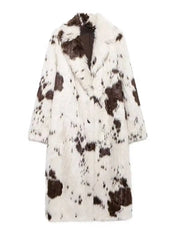 Speckled Faux Fur Midi Coat