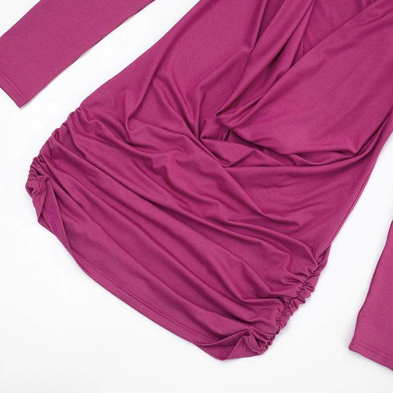 Rosy Deep V Mini Dress