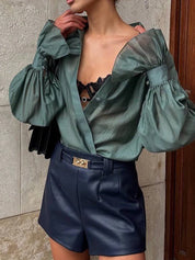 Sheer Summer Button Down Blouse