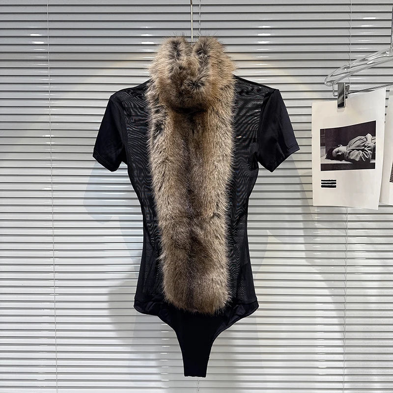 Faux Fur Bodysuit