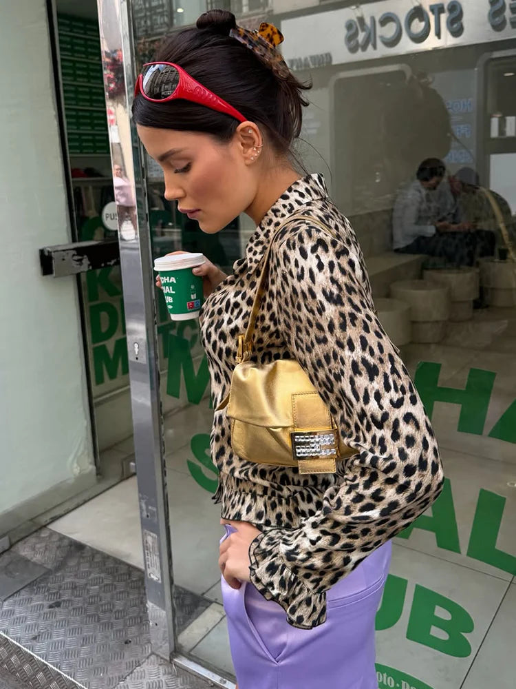 Leopard Button Down Top