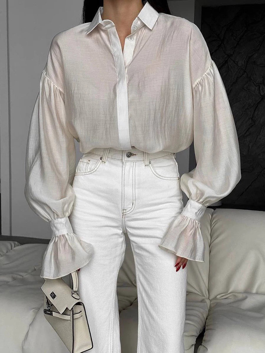 Sheer Summer Button Down Blouse