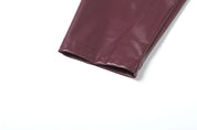 Maroon Faux Leather  Jacket
