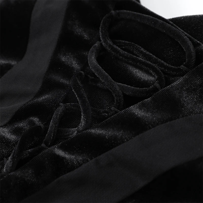 Black Velvet Sheer Maxi Dress