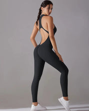 Racerback Zip Up Jumpsuit