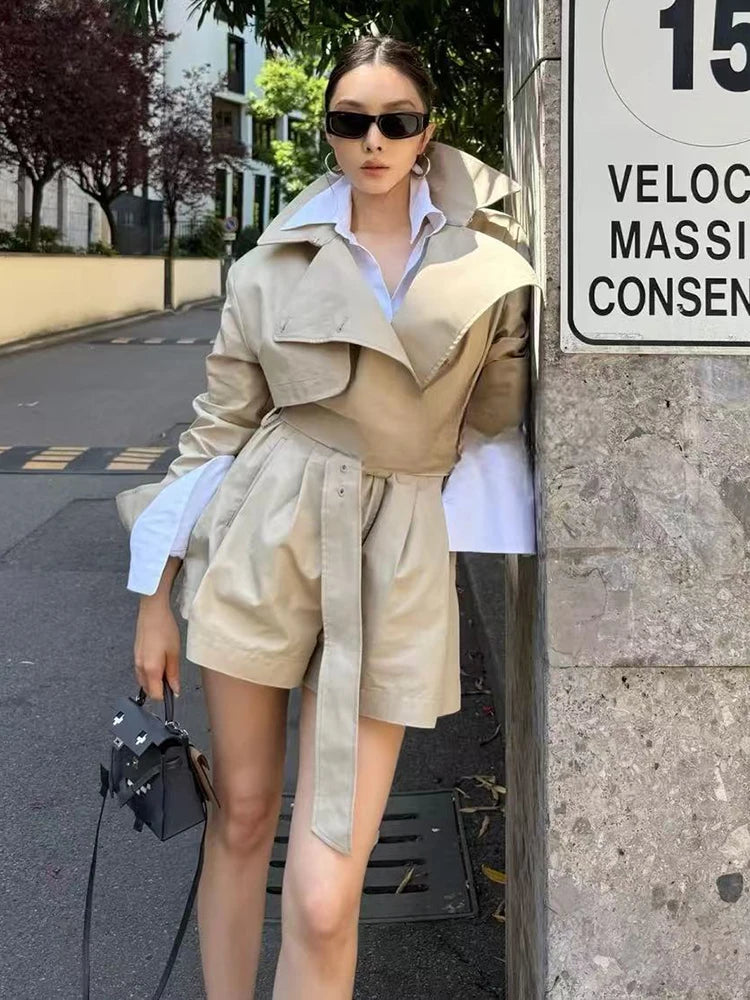 Khaki Trench Coat Playsuit