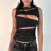 Denim Cut Out Top