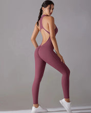 Racerback Zip Up Jumpsuit