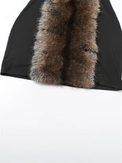 Faux Fur Mini Halter Dress