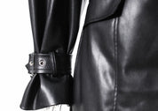 Contrast Leather Blazer