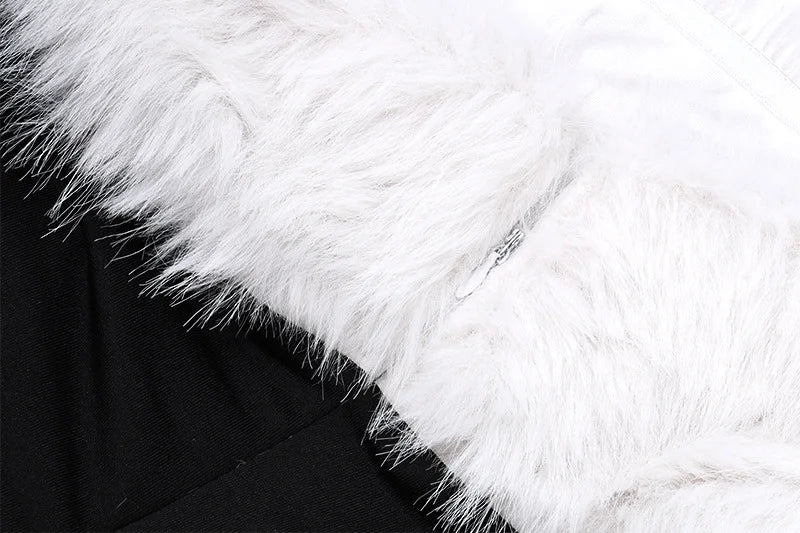 High Split Faux Fur Tube Dress