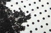 Polka Dot Lace Embroidered Midi Skirt