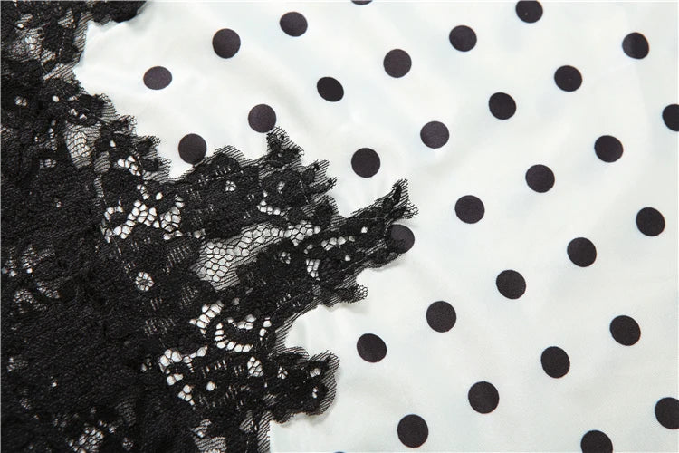 Polka Dot Lace Embroidered Midi Skirt