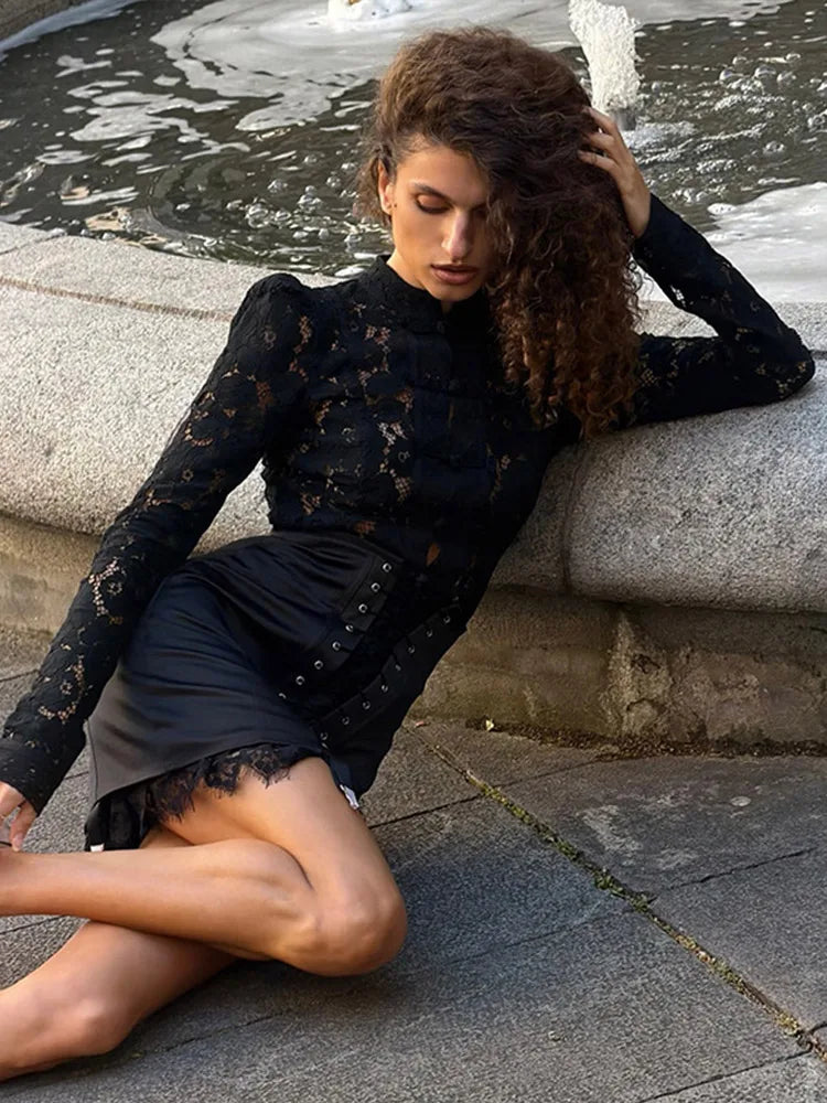 Lace Bandage Mini Skirt