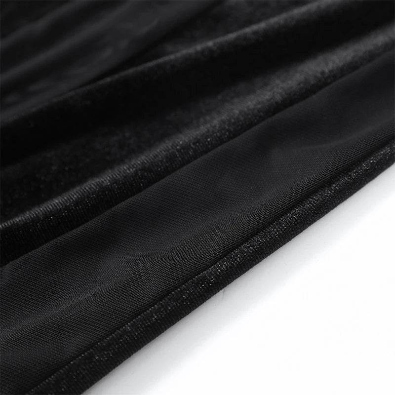 Black Velvet Sheer Maxi Dress