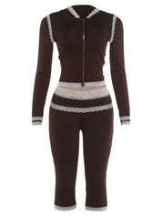 Lace Embroidered Capri Set